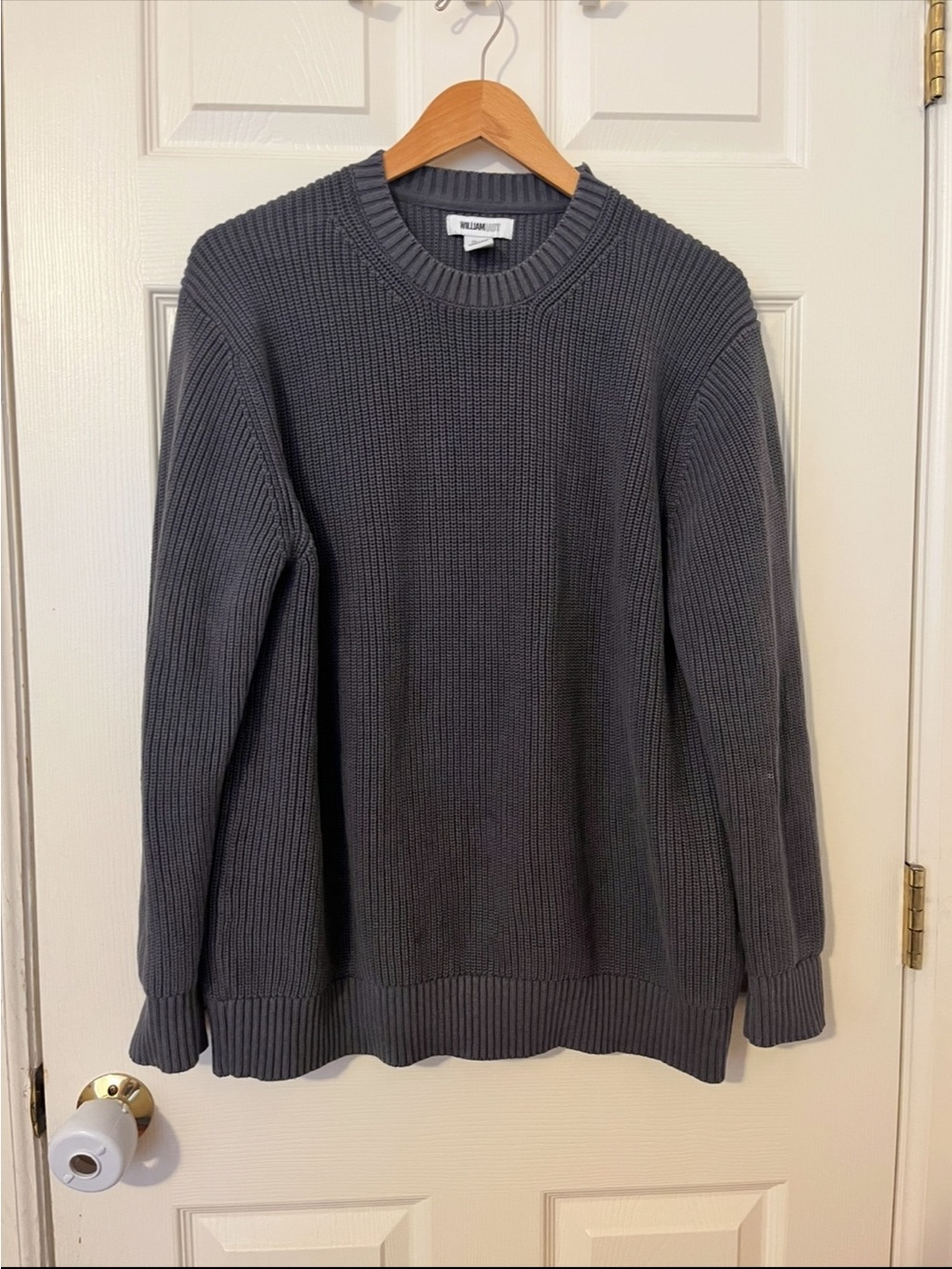 William Rast Men’s Crewneck Sweater — Charcoal Gray